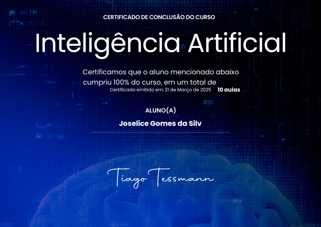 certificado INTELIGENCIA ARTIFICIAL