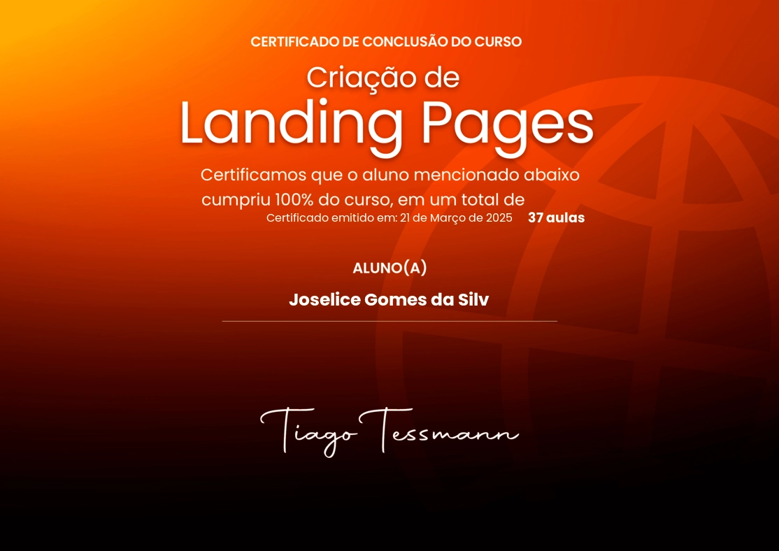 certificado LANDING PAGE